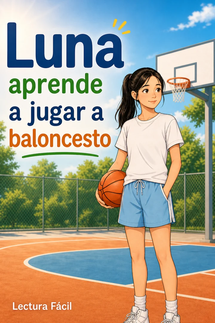 Portada de Luna aprende a jugar a baloncesto